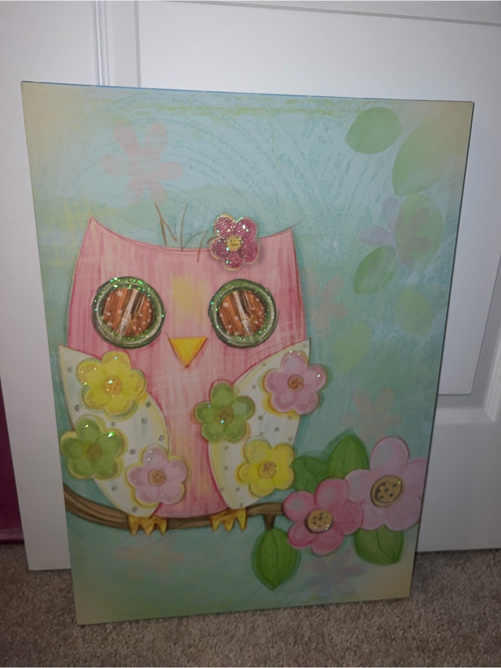 Target Pink and Pastel Owl Wall Art